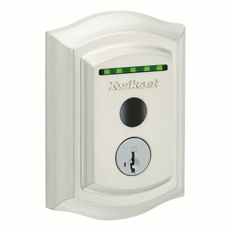 Kwikset 959TRLFPRT-15S satin nickel electronic keyless deadbolt