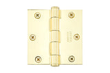 Emtek 96113US3 Pair of 3-1/2" x 3-1/2" Square Solid Brass Residential Duty Hinges Polished Brass Lifetime Finish
