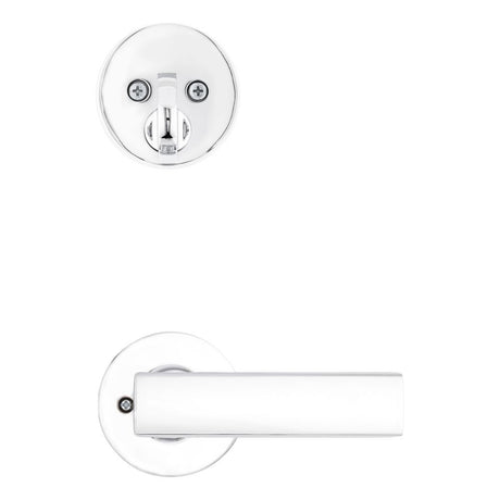 Kwikset Breton Handleset Trim with Round Rose in Bright Chrome