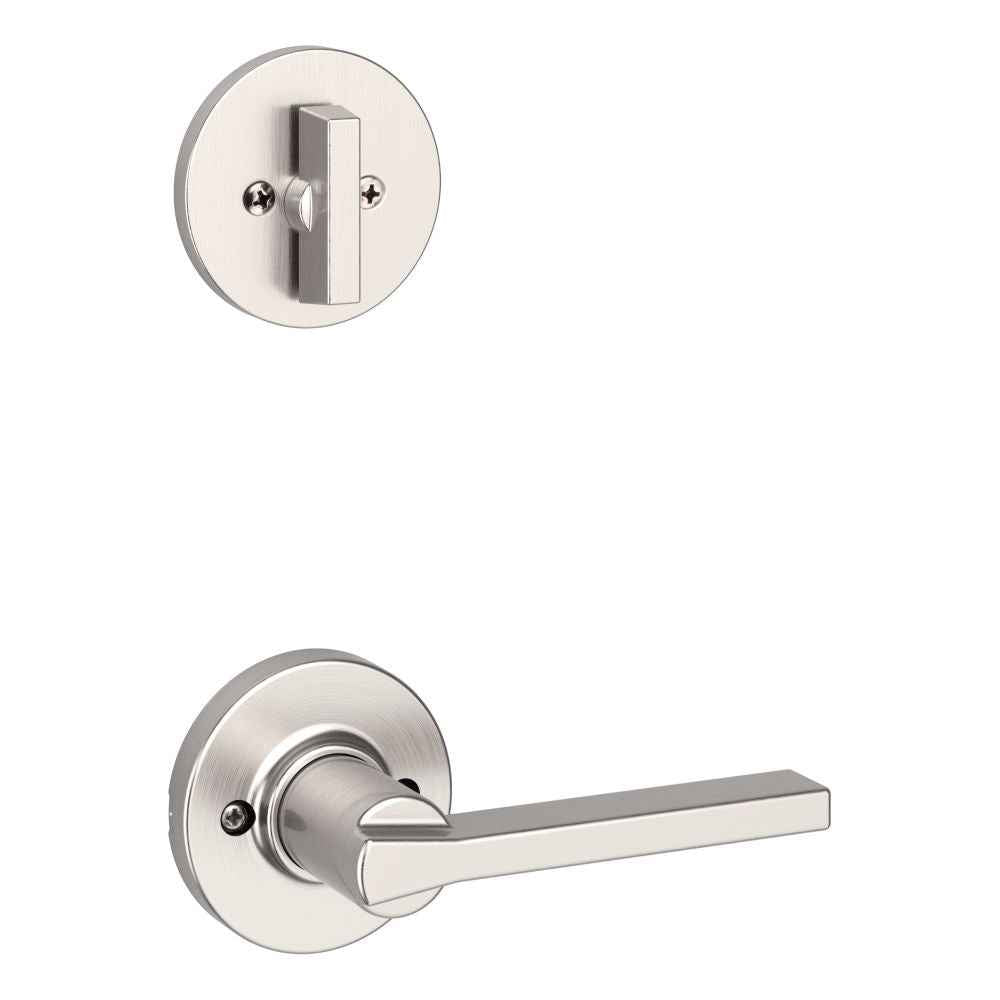 Kwikset Casey Handleset Trim with Round Rose in Satin Nickel