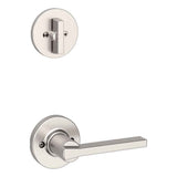 Kwikset Casey Handleset Trim with Round Rose in Satin Nickel