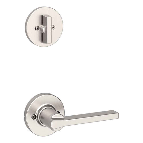 Kwikset Casey Handleset Trim with Round Rose in Satin Nickel