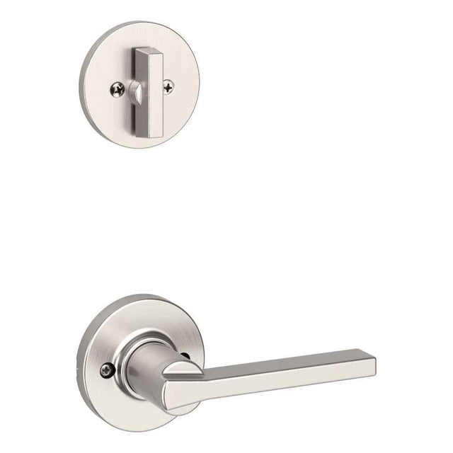 Kwikset Casey Handleset Trim with Round Rose in Satin Nickel