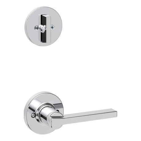 Kwikset Casey Handleset Trim with Round Rose in Bright Chrome