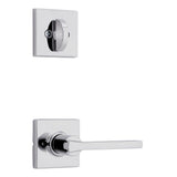 Kwikset Casey Handleset Trim with Square Rose in Bright Chrome
