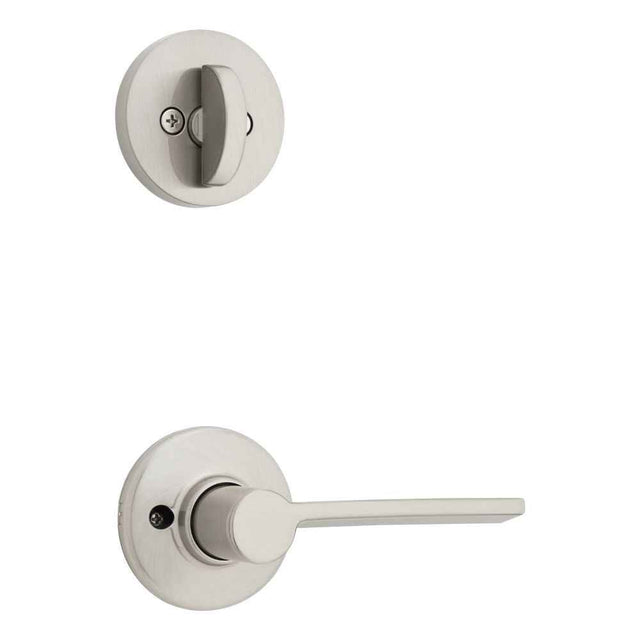 Kwikset Ladera Handleset Trim with Round Rose in Satin Nickel