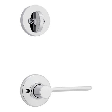 Kwikset Ladera Handleset Trim with Round Rose in Bright Chrome