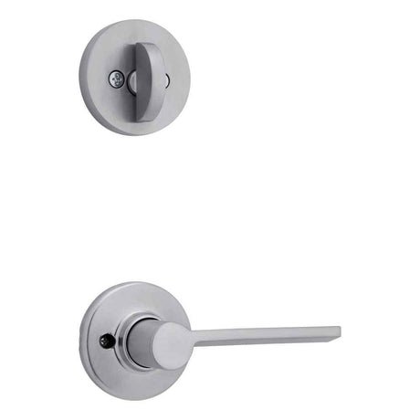 Kwikset Ladera Handleset Trim with Round Rose in Satin Chrome
