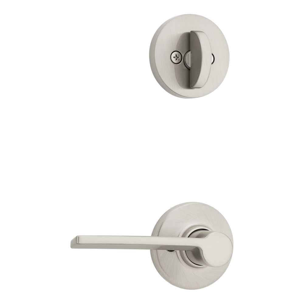 Kwikset Ladera Handleset Trim with Round Rose in Satin Nickel