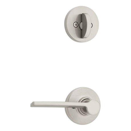 Kwikset Ladera Handleset Trim with Round Rose in Satin Nickel