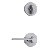 Kwikset Ladera Handleset Trim with Round Rose in Satin Chrome