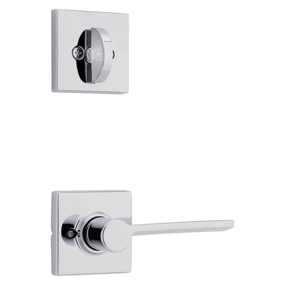 Kwikset Ladera Handleset Trim with Square Rose in Bright Chrome