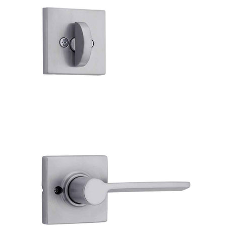 Kwikset Ladera Handleset Trim with Square Rose in Satin Chrome