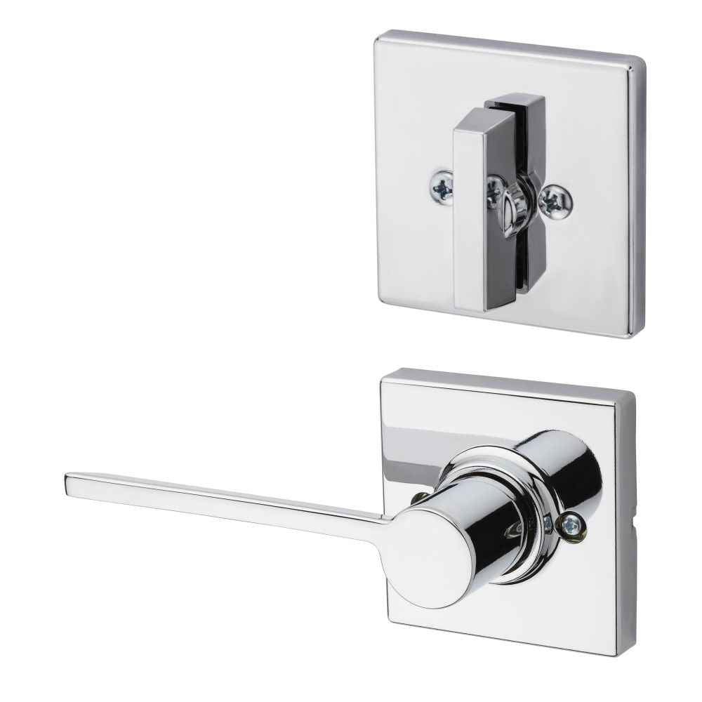 Kwikset Ladera Handleset Trim with Square Rose in Bright Chrome