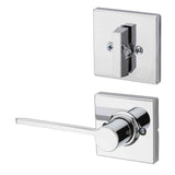 Kwikset Ladera Handleset Trim with Square Rose in Bright Chrome