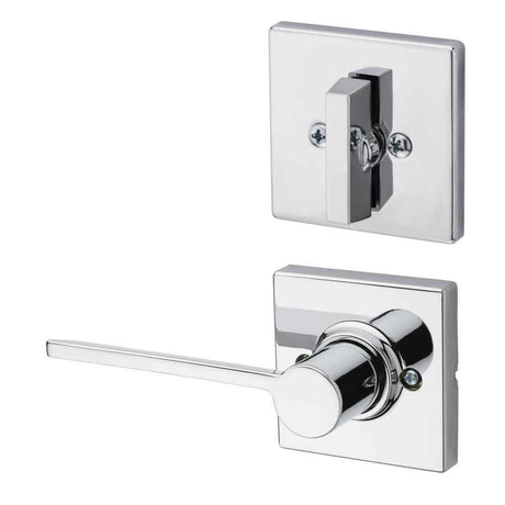 Kwikset Ladera Handleset Trim with Square Rose in Bright Chrome