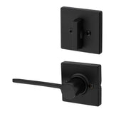 Kwikset Ladera Handleset Trim with Square Rose in Matte Black