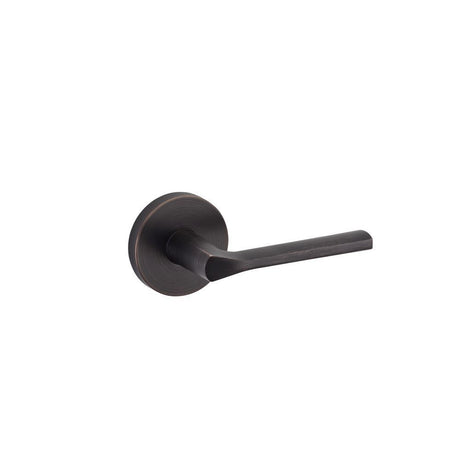 Kwikset Lisbon Handleset Trim with Round Rose in Venetian Bronze