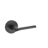 Kwikset Lisbon Handleset Trim with Round Rose in Matte Black