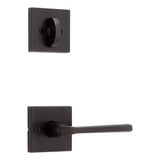 Kwikset Lisbon Handleset Trim with Square Rose in Venetian Bronze