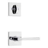 Kwikset Lisbon Handleset Trim with Square Rose in Bright Chrome