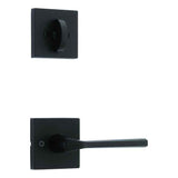 Kwikset Lisbon Handleset Trim with Square Rose in Matte Black