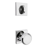 Kwikset Maven Handleset Trim with Square Rose in Bright Chrome