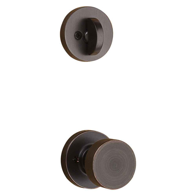 Kwikset Pismo Handleset Trim with Round Rose in Venetian Bronze