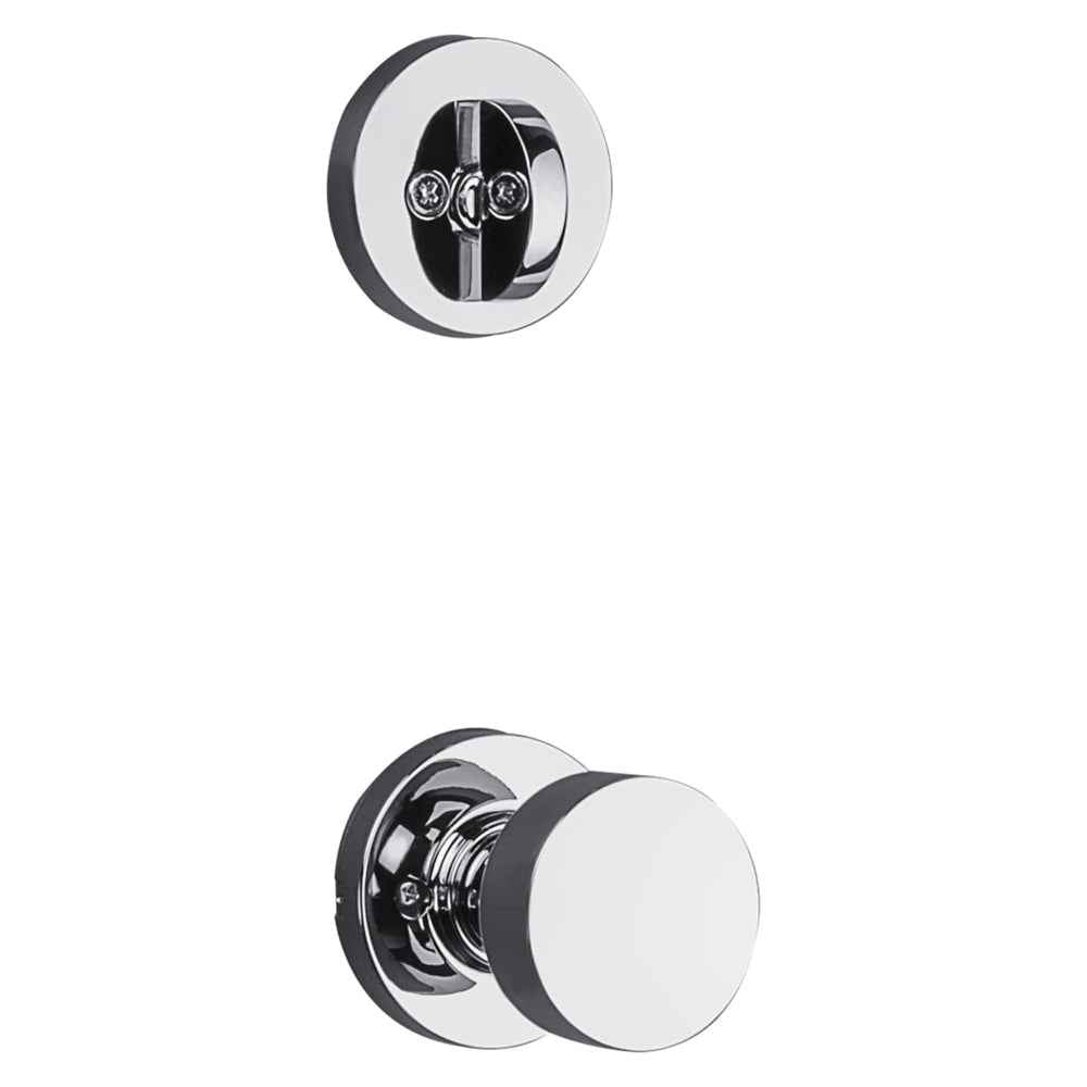 Kwikset Pismo Handleset Trim with Round Rose in Bright Chrome