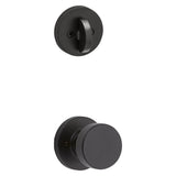 Kwikset Pismo Handleset Trim with Round Rose in Matte Black