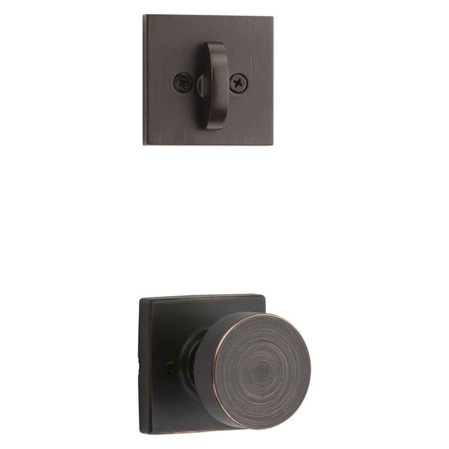 Kwikset Pismo Handleset Trim with Square Rose in Venetian Bronze