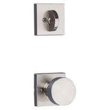 Kwikset Pismo Handleset Trim with Square Rose in Satin Nickel