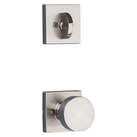 Kwikset Pismo Handleset Trim with Square Rose in Satin Nickel
