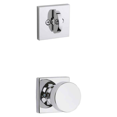 Kwikset Pismo Handleset Trim with Square Rose in Bright Chrome