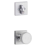 Kwikset Pismo Handleset Trim with Square Rose in Satin Chrome