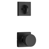 Kwikset Pismo Handleset Trim with Square Rose in Matte Black