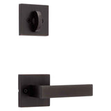 Kwikset Singapore Handleset Trim with Square Rose in Venetian Bronze