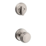 Kwikset Traditional Handleset Trim with Round Rose in Satin Nickel