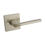 Kwikset Lisbon Handleset Trim with Square Rose in Satin Nickel