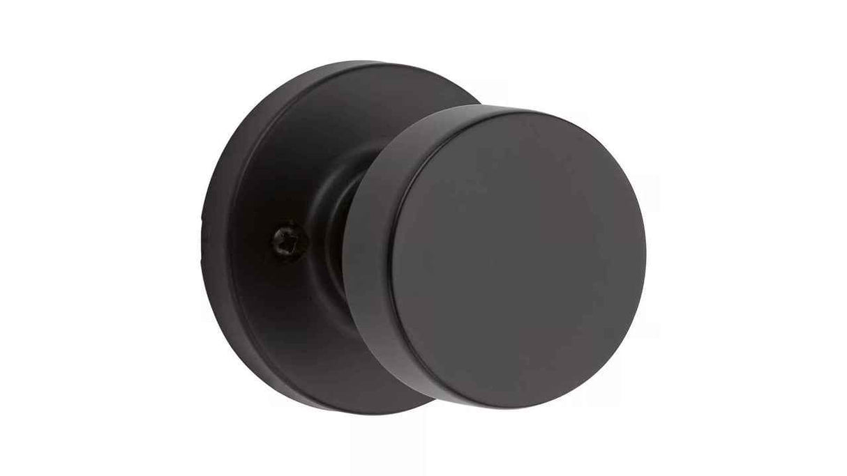 Kwikset Pismo Handleset Trim with Round Rose in Matte Black
