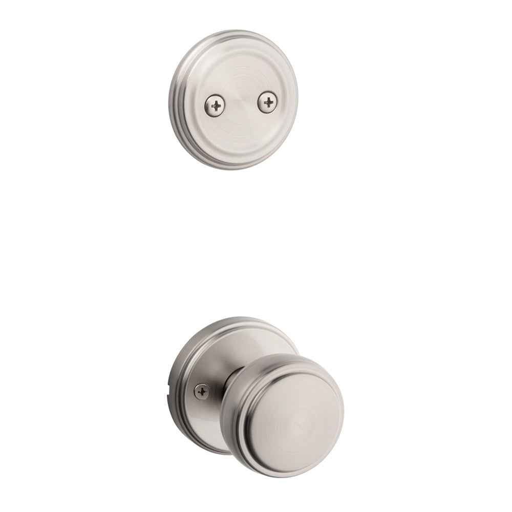 Kwikset Traditional Handleset Trim with Round Rose in Satin Nickel