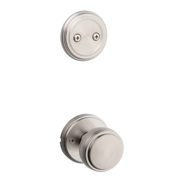 Kwikset Traditional Handleset Trim with Round Rose in Satin Nickel