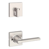 Kwikset Casey Handleset Trim with Square Rose in Satin Nickel