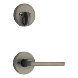 Kwikset Halifax Handleset Trim with Round Rose in Gunmetal