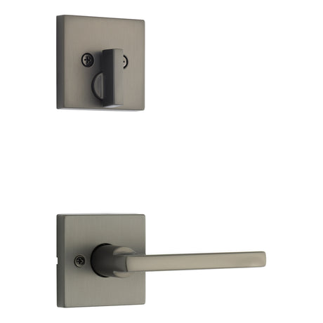 Kwikset Halifax Handleset Trim with Square Rose in Venetian Bronze