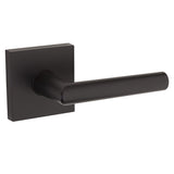 Kwikset Milan Handleset Trim with Square Rose in Matte Black