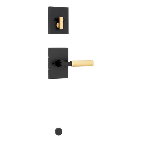 Kwikset Single Handleset Trim in Satin Brass with Matte Black