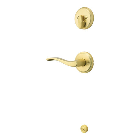 Kwikset Left Hand Sedona Handleset Trim in Satin Brass