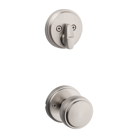 Kwikset Traditional Handleset Trim with Round Rose in Satin Nickel