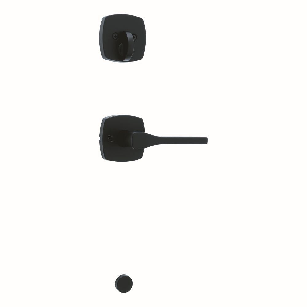 Kwikset Tripoli Keyed Entry Door Lever with Midtown Rose in Matte Black